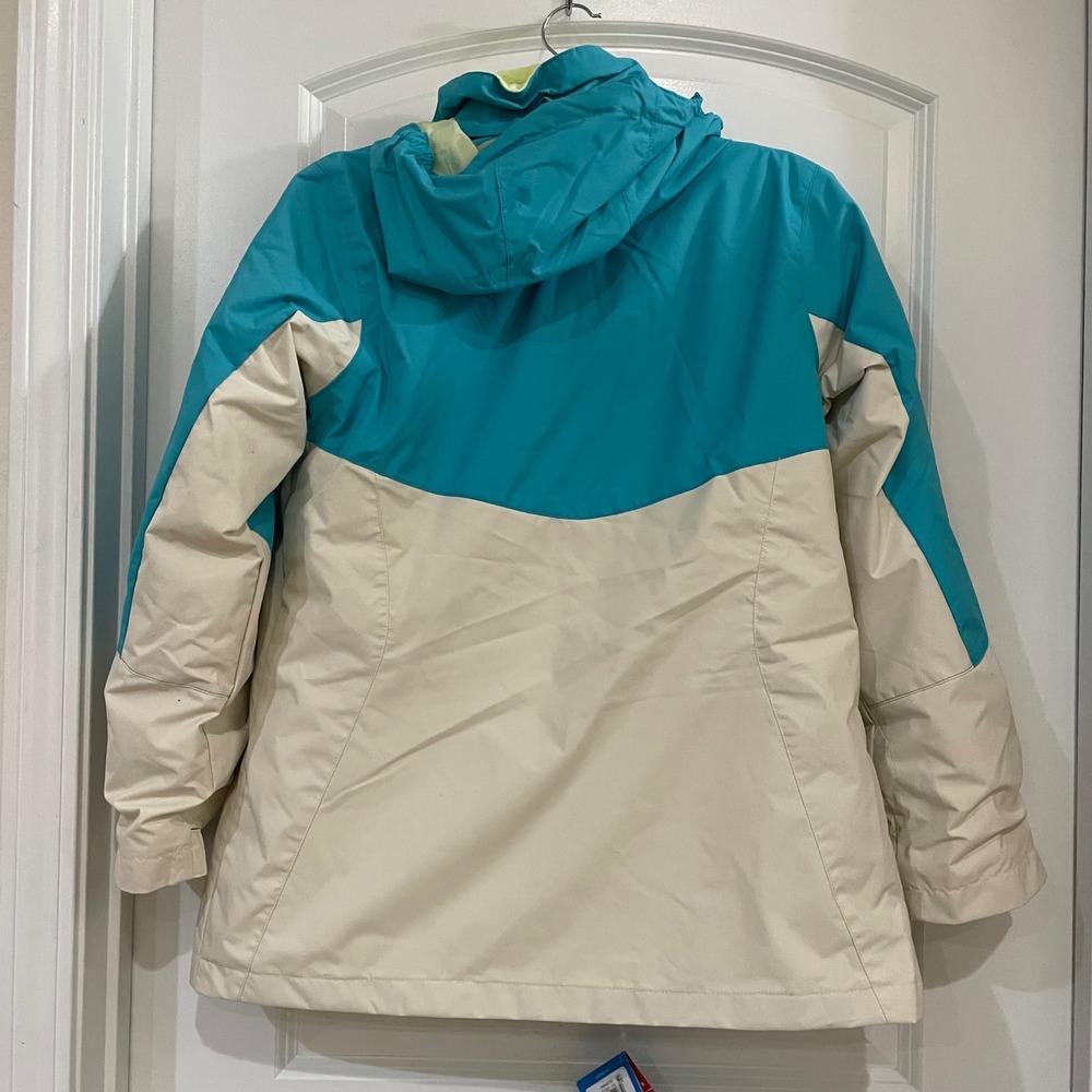 Columbia Bugaboo Fleece Interchange Youth XL Jacket Teal Cream Lined Hooded NWT - Picture 8 of 8